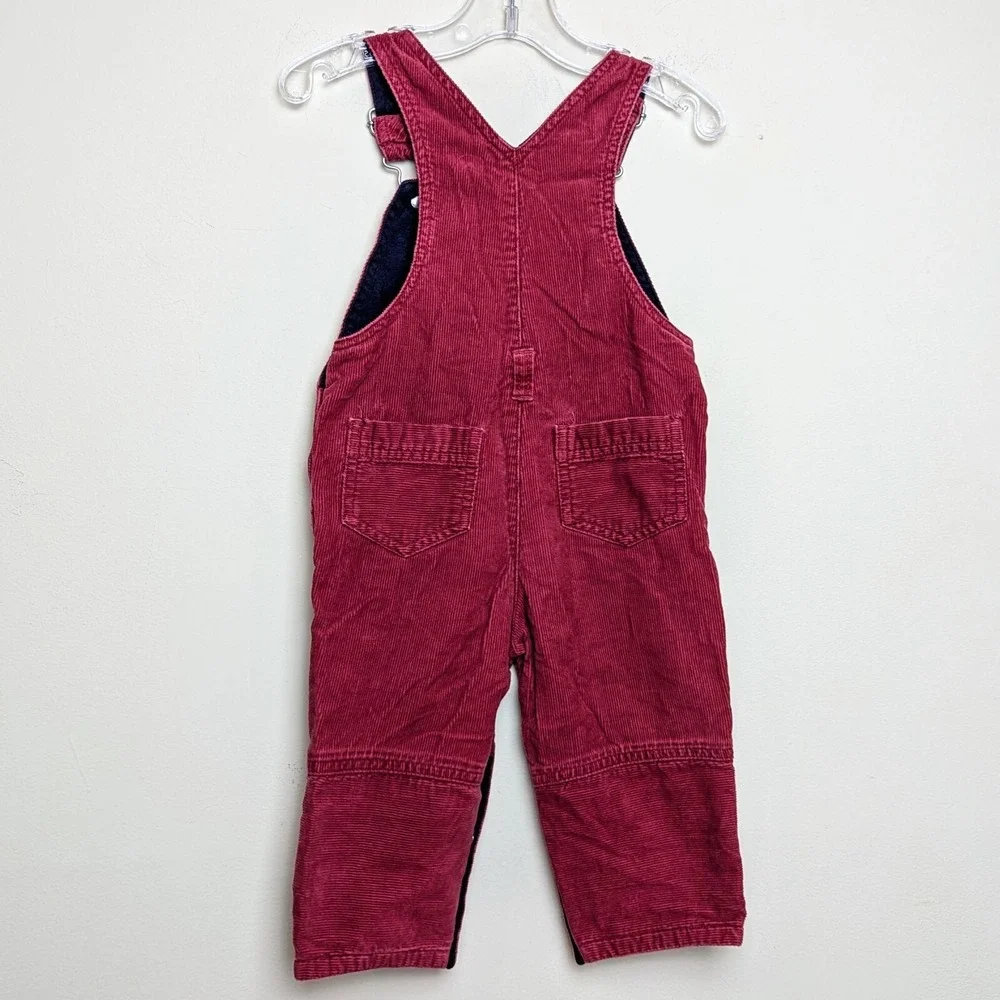 Vintage Gymboree Corduroy Cars 2001 Red Y2K Overalls 6-12 mos